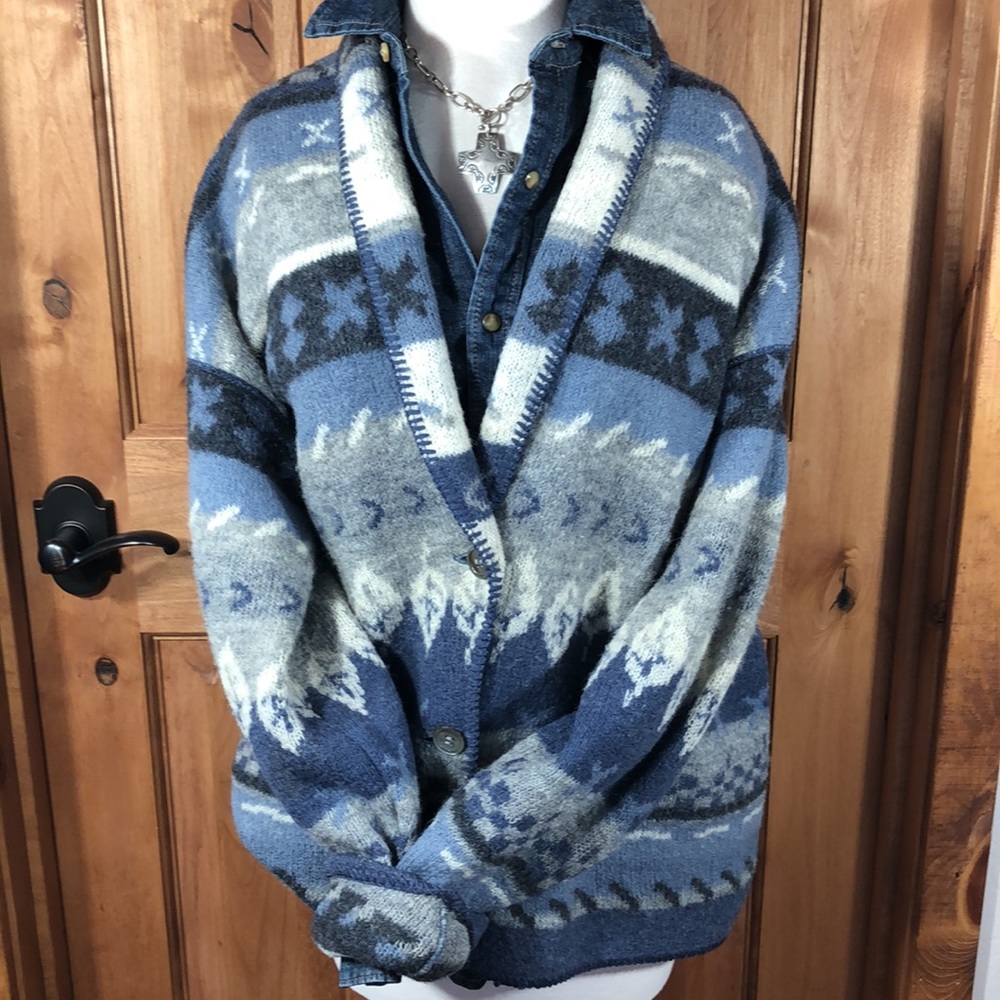 Coldwater Creek 100% Wool Cardigan Size Large